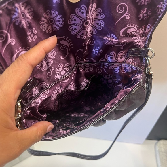 Grace Adele Quilted Purple Clutch - Picture 8 of 13